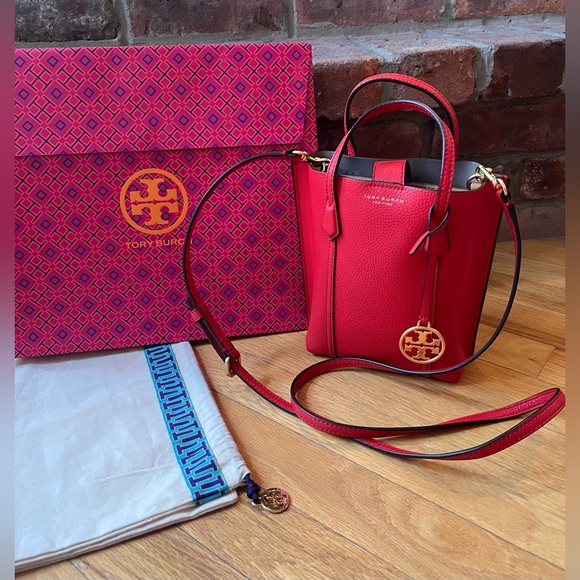 Tory Burch Handbags - **SOLD** Tory Burch Red Perry Mini Tote Crossbody